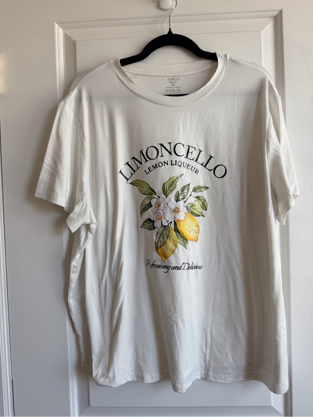 SHEIN White Limoncello Graphic Short Sleeve Tee